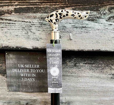 Silver Flower Carved Derby Handled Foldable Black Wooden Walking Stick