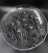 'Orchard' Apple Tree Design Clear Glass Bowl -  30cm Diam - Laura Glass Works