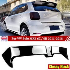 FOR VW POLO MK5 6R 6C 2009-2017 OTG STYLE GLOSS BLACK REAR ROOF BOOT SPOILER LIP