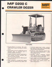 Massey Ferguson "MF D200 C" Crawler Tractor Dozer Brochure Leaflet
