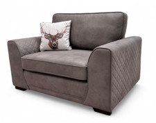DFS 'Orka' Cuddler Armchair Sofa Pewter Colorado Suede Chair BRAND NEW