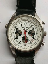 Mens Aviator Chronograph Watch Working Battery In Used Condition