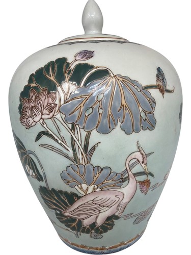 Porcelain lidded vase - porcelain,