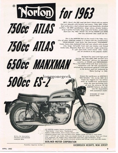 1963 norton atlas motorcycle - atlas,