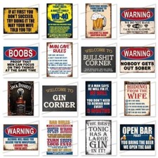 Metal Signs Vintage Retro Funny Pub Home Bar Mancave Garage Shed Poster Tin Sign