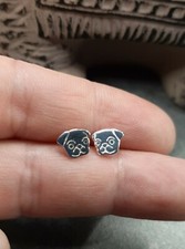 925 Sterling Silver Pug Stud