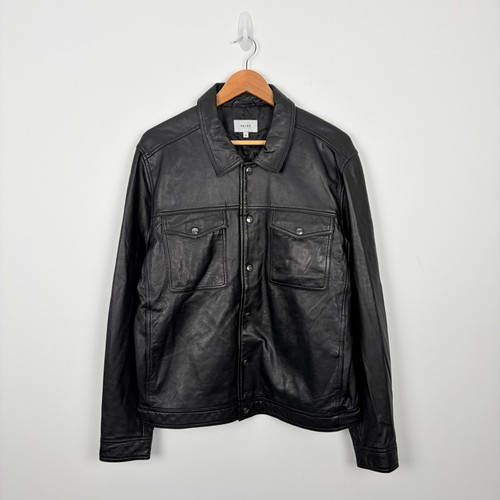 Reiss mens leather trucker - mens,