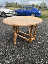Oval pine drop  leaf/ gate leg dining table turned supports Chunky Pine Niceitem
