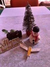 Vintage Retro Christmas Cake Decorations Topper set 1970’s nostalgia Set J Yule 