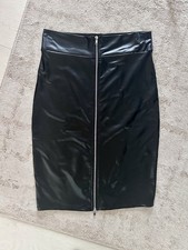 Ann Summers Zuri Skirt Black Wet Look Pencil Style Size 14