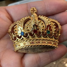Vintage JJ Gold Tone Crown