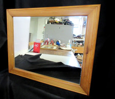 Plain Pine Framed Wall Mirror Traditional Style 42 x 35xm ?FREE P&P