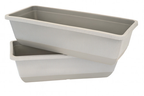 Grey trough plant pot - plant,