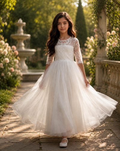 Girls lace flower - girls, dress