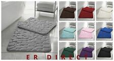 Memory Foam Bath Mat 2 Piece Set Pebbles Non Slip Pedestal and Bath Mat Toilet 