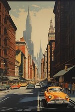 New York cityscape Vintage