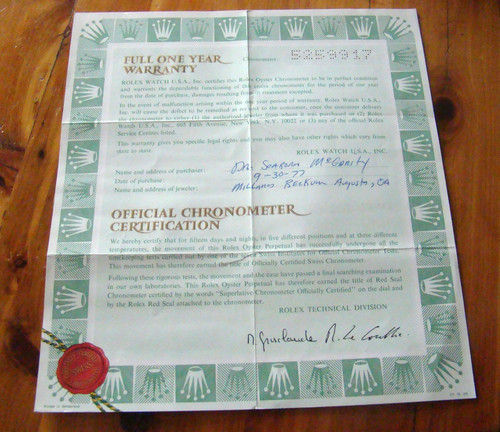 Rolex certificate guarantee - rolex,