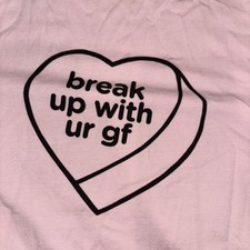 H&M Ariana Grande Babydoll Break Up With Ur GF Fitted Tee Small Pink Women Girl