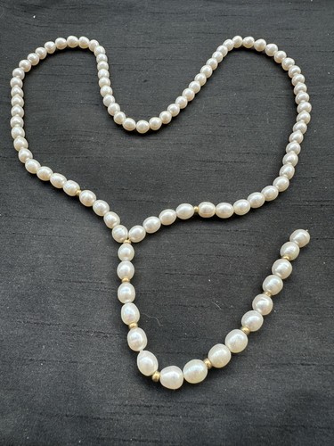 Genuine pearl necklace with - genuine,