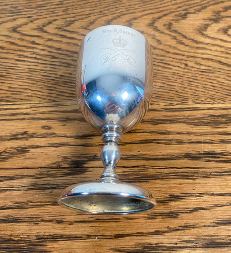 Vintage silver plate goblet - silver,