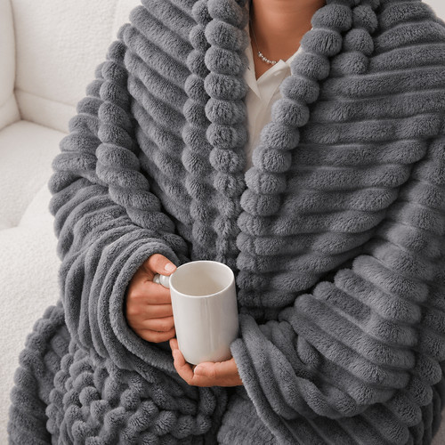 Super soft ribbed - ribbed, throw