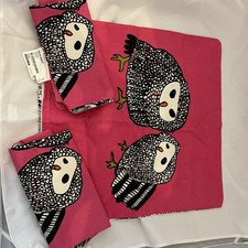 IKEA Gulort OWLS Pillow Pink Black White Mod Abstract 20” x 20” X3