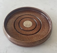 Sterling Silver Peirs Hart Wood & HM silver Wine Bottle Coaster 16.5 cms 1989