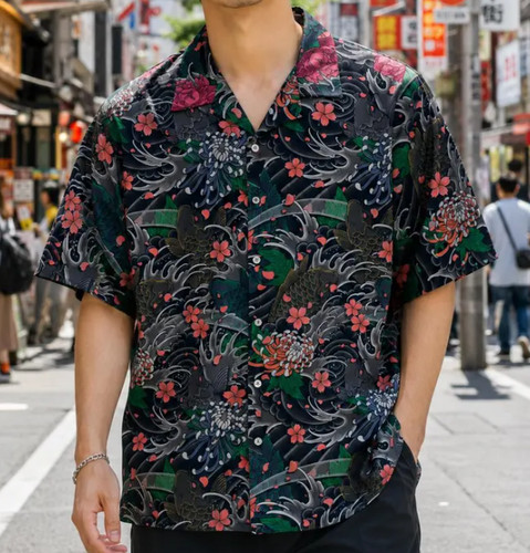 Koi japanese floral pattern - floral,