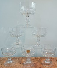 6 Vintage French Luminarc Champagne Coupe Glasses. Dessert Coupes Sundae Glass