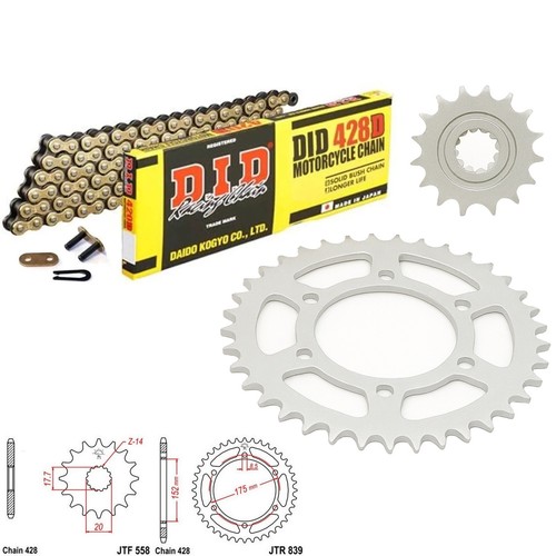 Dtr125 chain and sprocket kit - sprocket,