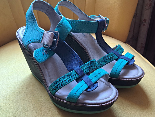 Hush puppies blue - puppies, wedge