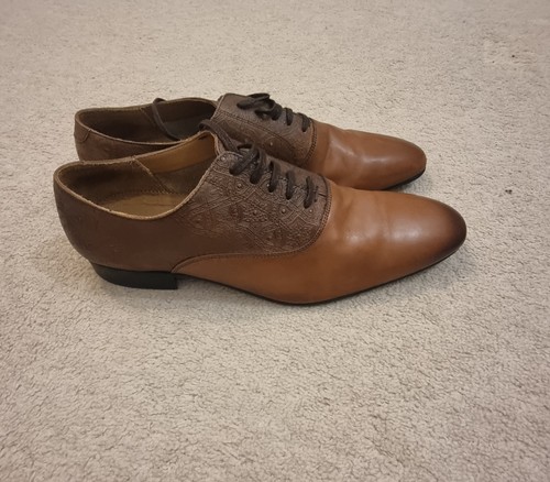 Men zara brown leather shoes - leather,
