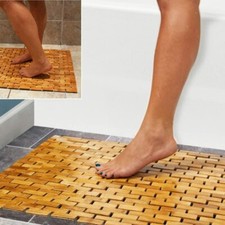 Bamboo Bath Mat Shower Duck Board Bathroom, Shower Spa Sauna with Non Slip Feet