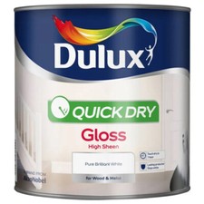 Dulux Paint Pure Brilliant White Quick Dry Gloss 750ml or 2.5 Litres