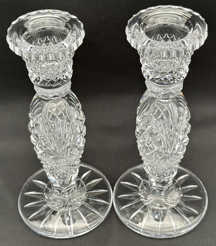 Pair antique cut crystal - of,