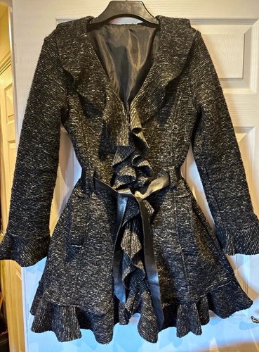 Grey black tweed - tweed, front