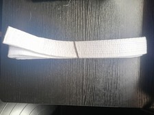 White martial arts belt, durable cotton material