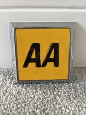 VINTAGE 7cm Square AA Car Badge 1970's Automobile Association