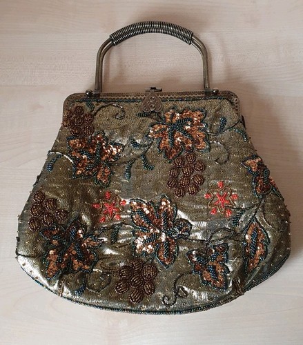 Vintage beaded boho handbag - beaded,
