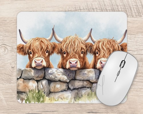 Highland cow mouse mat - cow,