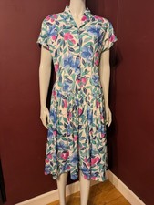 Vintage 80s Floral Drop Waist