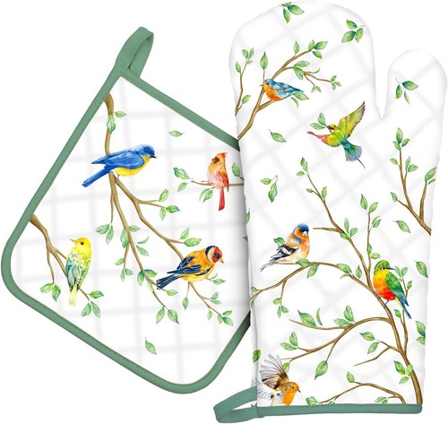 Bird branch oven gloves - oven,