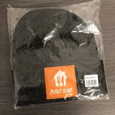 JUST EAT black beanie hat - delivery driver Food Delivery - BRAND NEW - ADULT