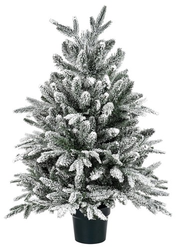 90cm flocked lapland potted - 90cm,