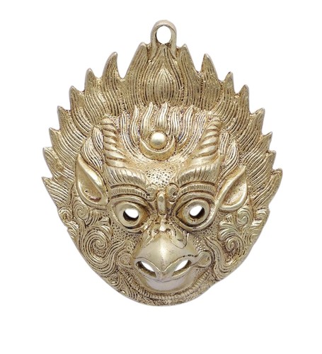 Garuda face design brass yali - face,