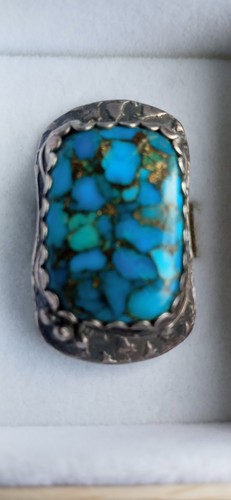 Turquoise ring signed - turquoise,