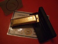 24Ct Gold Plated Harmonica Swan Key Of C Boxed Music Blues Rock Jazz Gift 24k