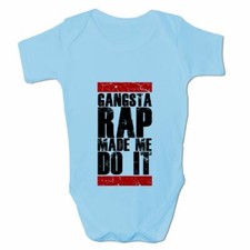 Baby Grow Clothes Novelty Gifts for Babies Boys Gangsta Rap Made Me Do It