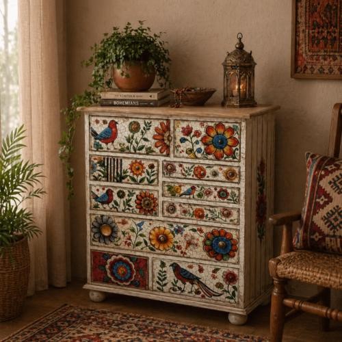 Drawer chest hand painted - 10,