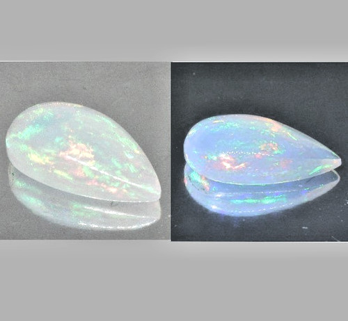 Natural fire opal 15x9mm pear - fire,